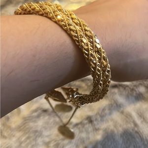 Pakistani/Indian set of bangles in gold plated and silver